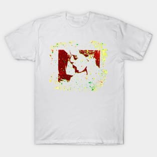 Kiss Spray Paint coloful graffiti Trippy painting pink kisses lesbians kissing Girls kisses spray art T-Shirt